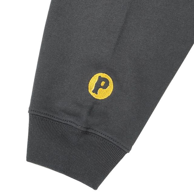 SCRIPT PORK HOODIE / ASH BLACK / プリントパーカー