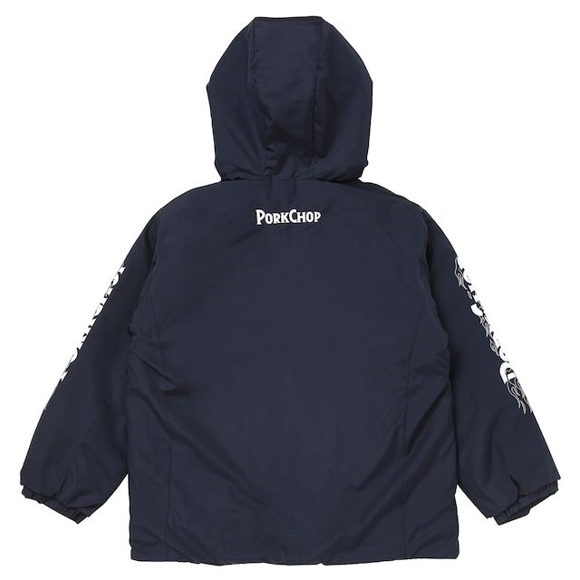 BURNING LOGO HOODED JKT / NAVY / フーデッドジャケット