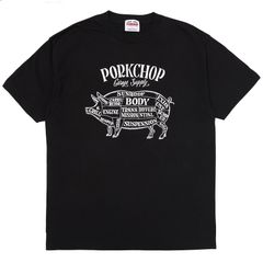 PORK FRONT TEE 25 / BLACK / プリントティー
