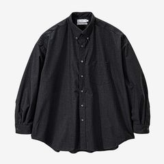 Fine Wool Heather Oversized L/S B.D Shirt / Charcoal