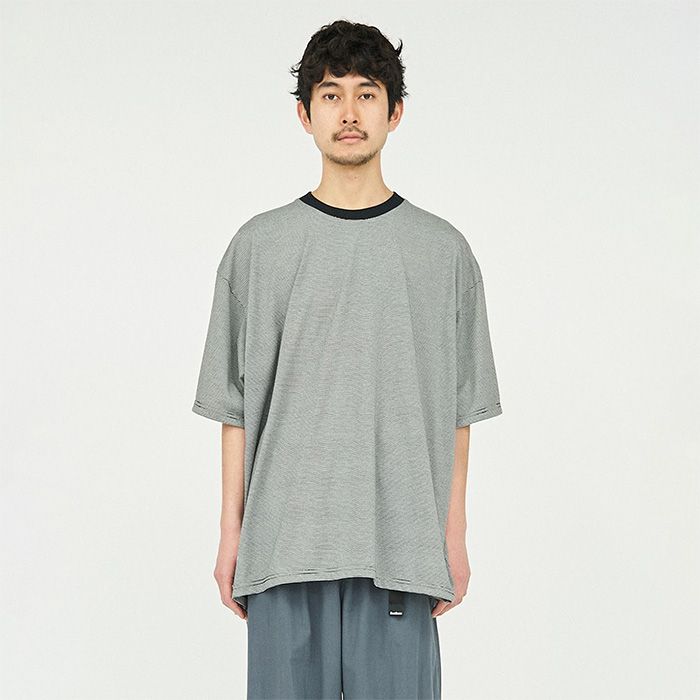 MICRO BORDER S/S TEE / WHITE × BLACK