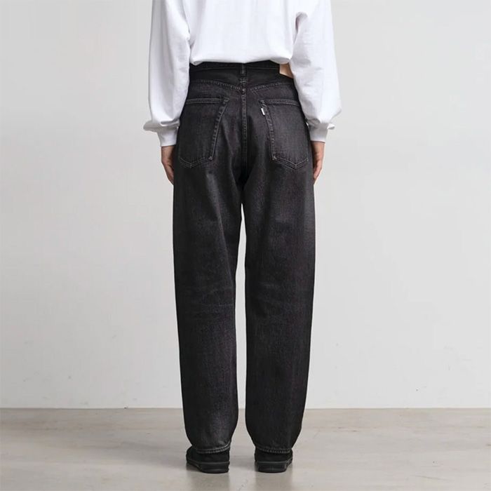 Selvage Denim Five Pocket Tapered Pants -DARK FADE- / BLACK DARK FADE