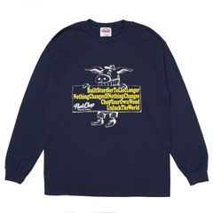 SLOGAN L/S TEE / NAVY / プリントロンティー