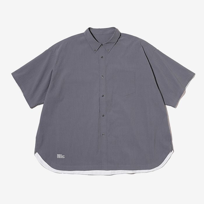 SEERSUCKER S/S B.D SHIRT / GRAY × GRAY