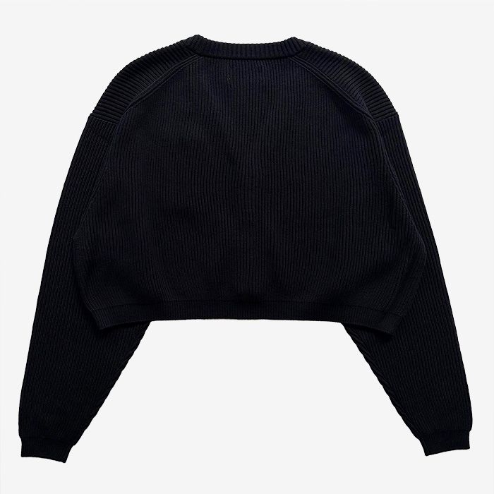 Women / Mercerized Fine Wool Short Cardigan / Black