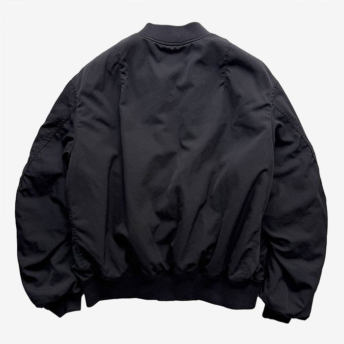 Fulled Wool Twill Flight Jacket / Black