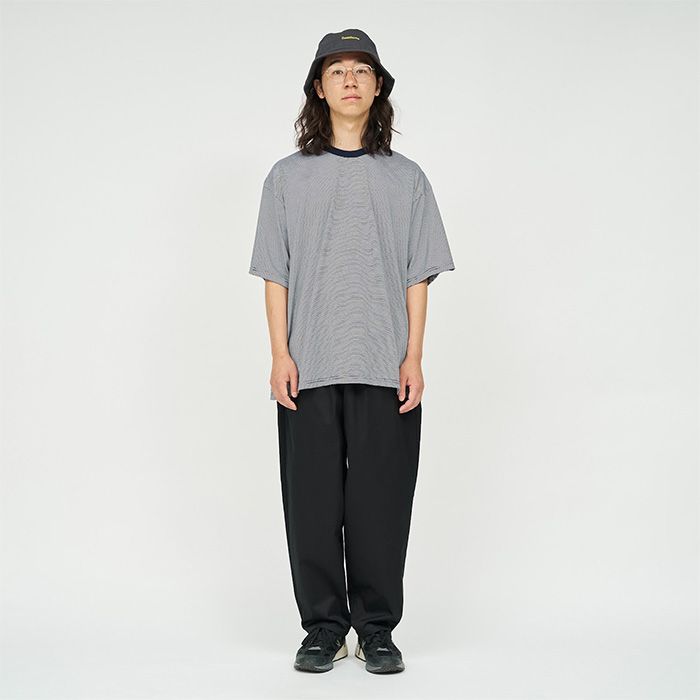 MICRO BORDER S/S TEE / WHITE × NAVY