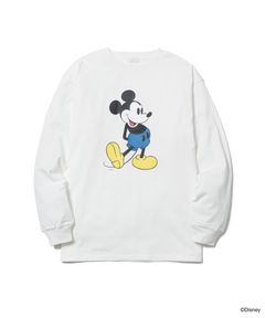 MICKEY L/S T-SHIRT / WHITE / プリント ティーシャツ