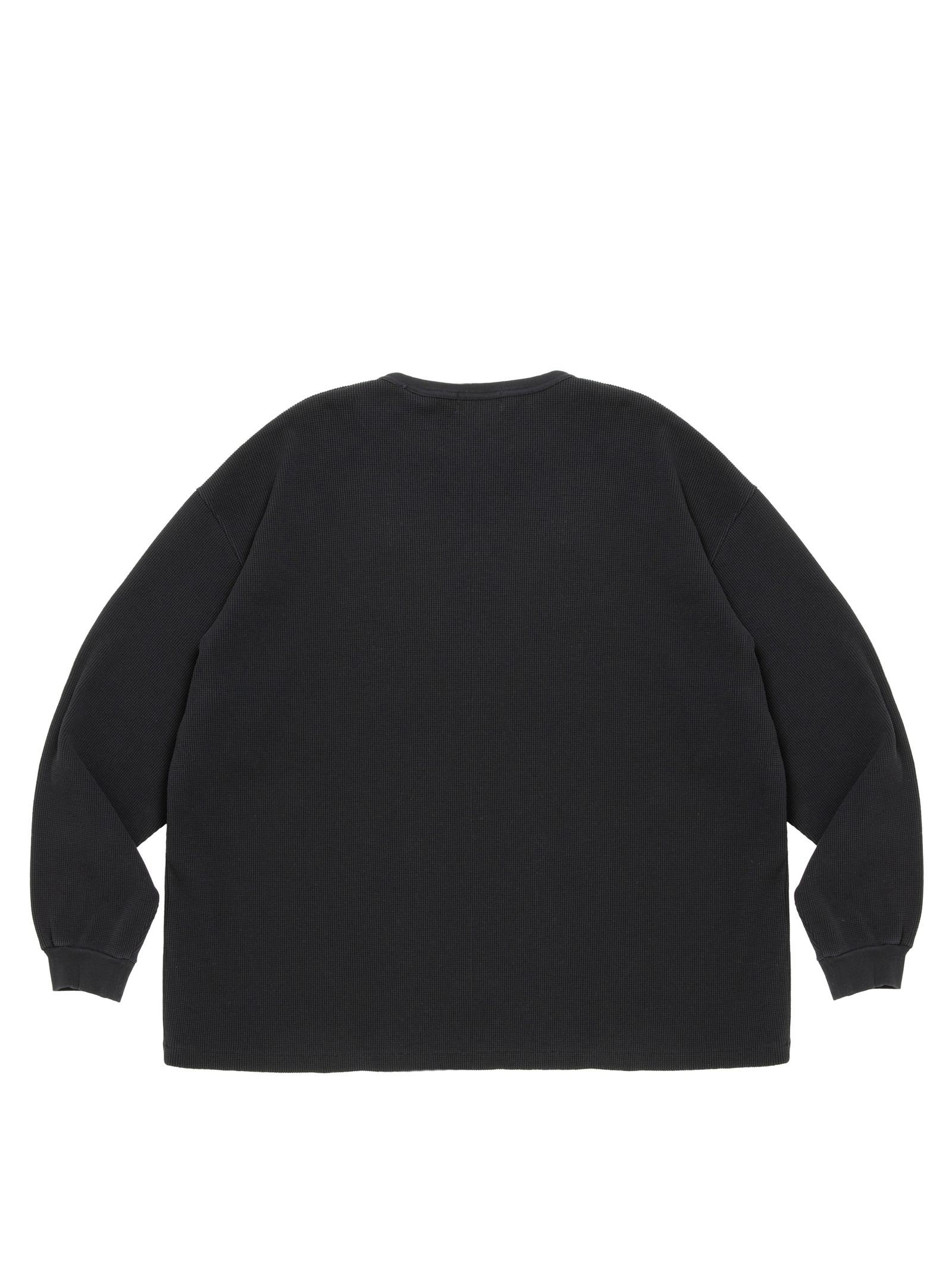 Degreasing Rough Waffle L/S Tee / BLACK /  ワッフルティーシャツ
