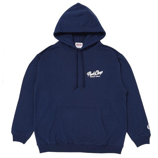 SCRIPT PORK HOODIE / INDIGO / プリントパーカー