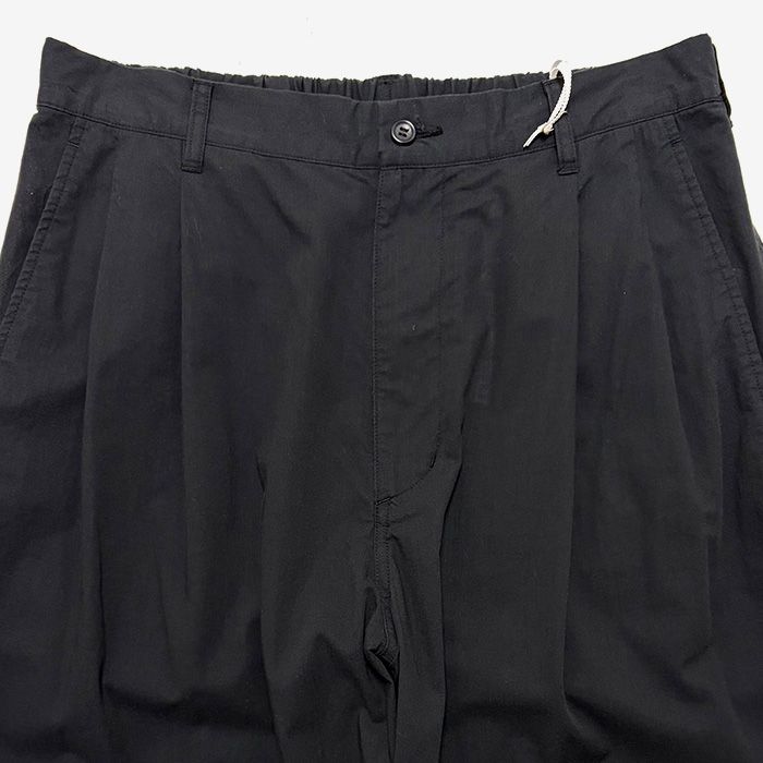 Cotton Wool Poplin Oversized Slacks / Black