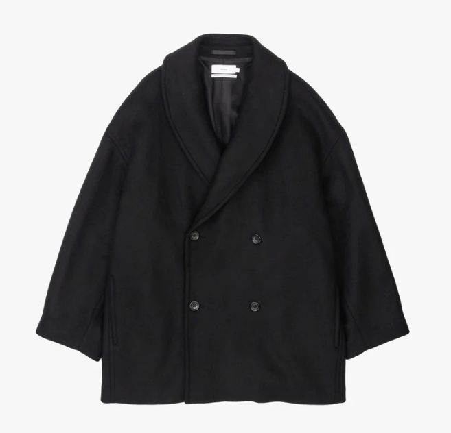 Graphpaper - Light Melton Shawl Collar Coat / BLACK | Stripe Online Store