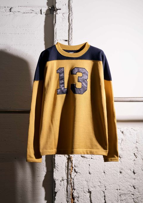 FOOTBALL SHIRT KNIT / NAVY × MUSTARD / フットボールシャツ