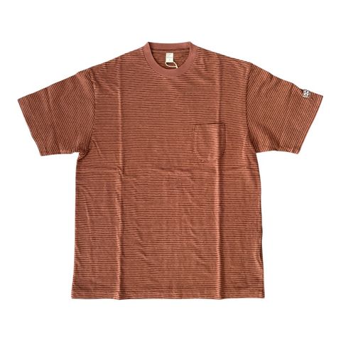 Horizontal Striped S/S Tee / Rose Brown Striped
