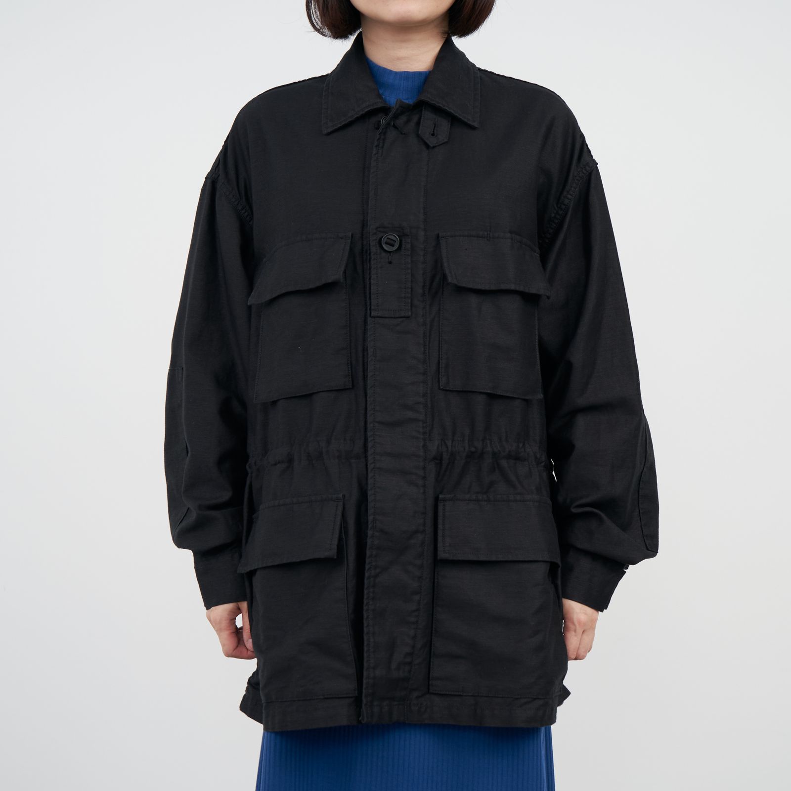 Graphpaper - Cotton Linen Moleskin Military Jacket / BLACK