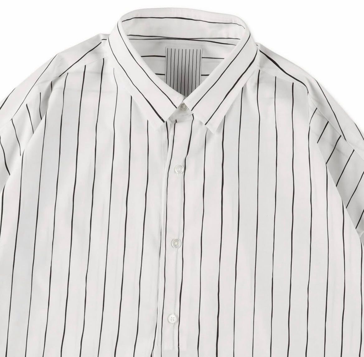 P/C STRIPE PULL OVER SHIRT | WHITE