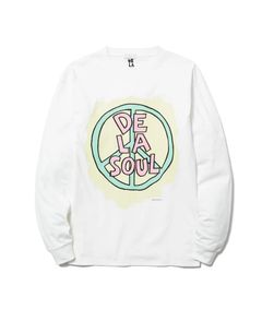 "PEACE" LS TEE(xDe La Soul) / WHITE / デラソウルコラボロンティー