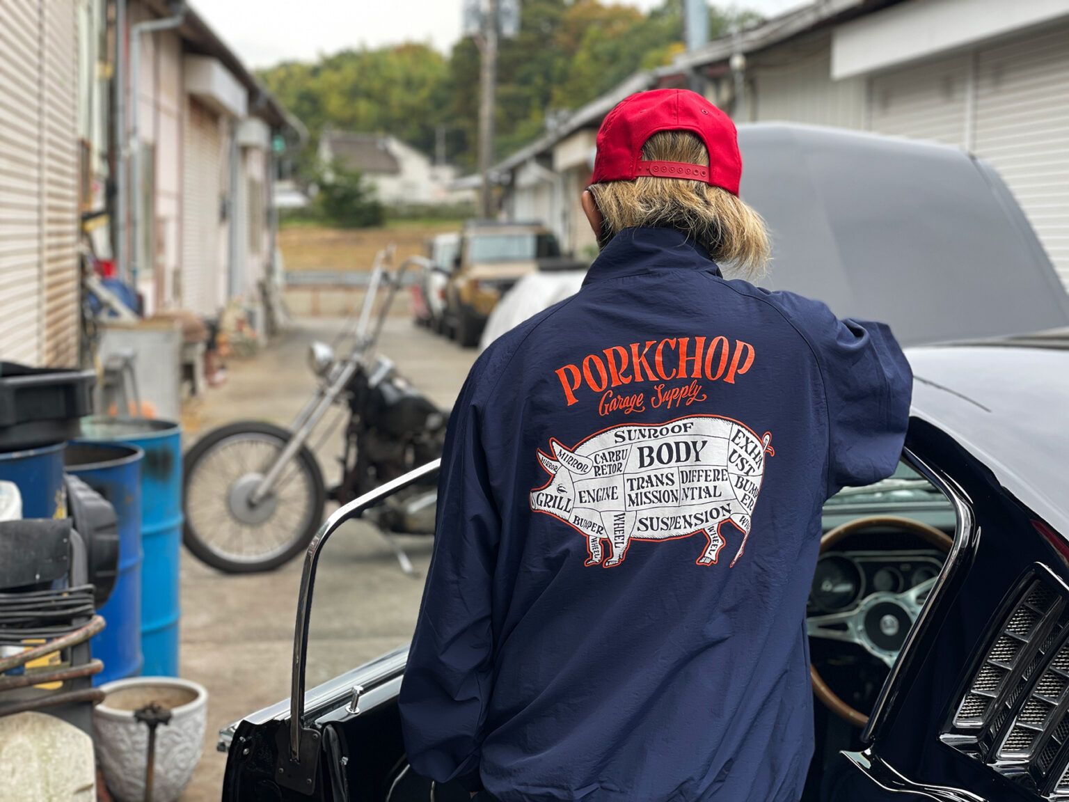 PORK BACK NYLON JKT / NAVY / ナイロンジャケット