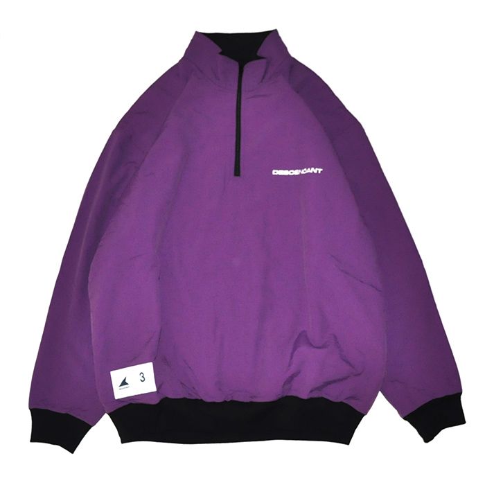 DESCENDANT - TIDE HALFZIP FLEECE LS SHIRT / PURPLE | Stripe Online Store