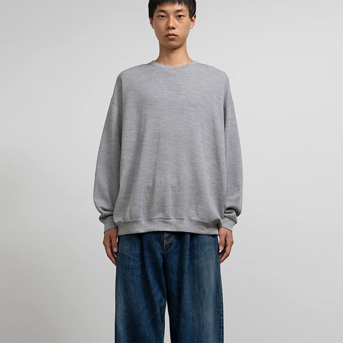 Wool Honeycomb Crew Neck Thermal  / H.GRAY