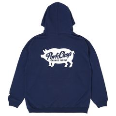 SCRIPT PORK HOODIE / INDIGO / プリントパーカー