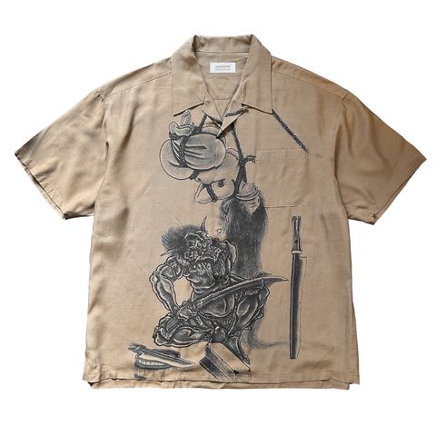 百鬼図 HAWAIIAN SHIRT / BROWN / ハワイアンシャツ / 三代目彫よし氏