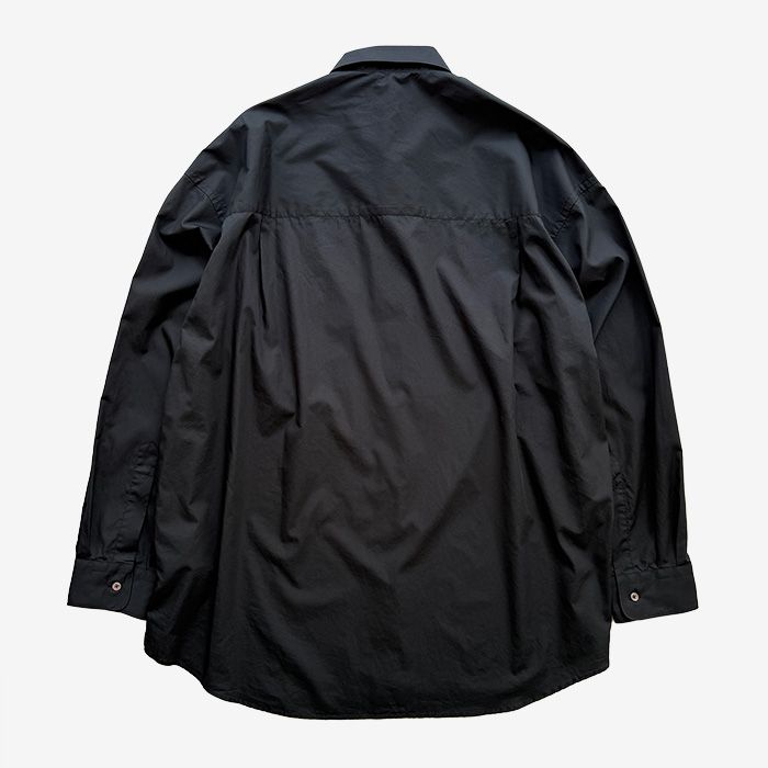 Broad L/S Oversized Regular Collar Shirt / BLACK