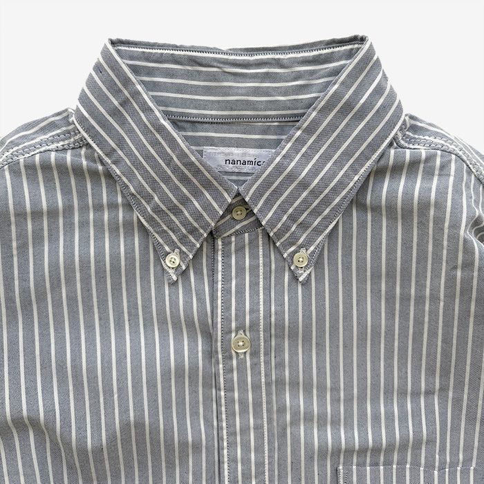 Button Down Stripe Storm Shirt / N(Navy)