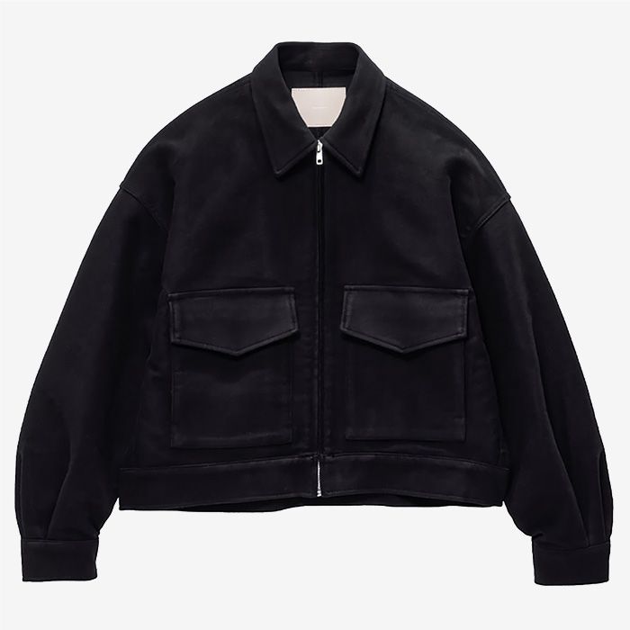 Women / Cotton Double Serge Zip Jacket / Black
