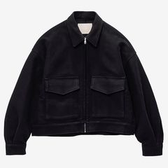Women / Cotton Double Serge Zip Jacket / Black