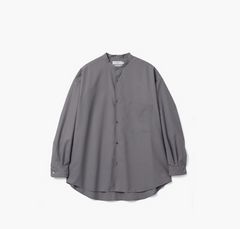 Graphpaper - Fine Wool Tropical L/S Oversized Band Collar Shirt