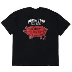 PORK BACK TEE / BLACK×WHRD / プリントロンティー
