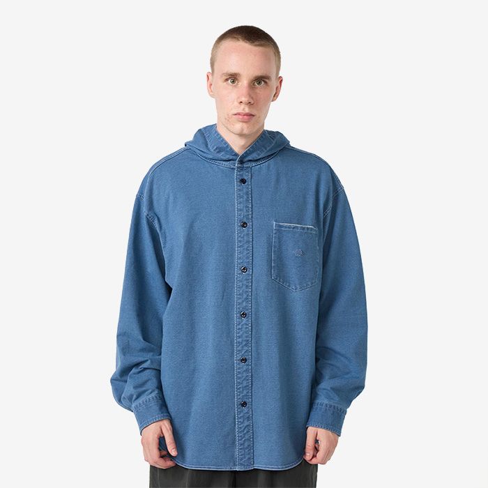 Mountain Hooded Shirt / IB(Indigo Bleach)