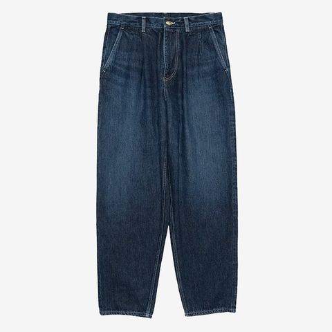 Unisex / Selvage Denim Two Tuck Tapered Pants -DARK FADE- / INDIGO DARK FADE
