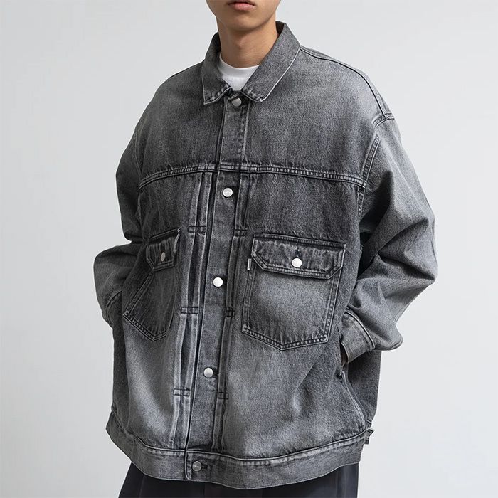 Selvage Denim Jacket  -LIGHT FADE- / BLACK LIGHT FADE