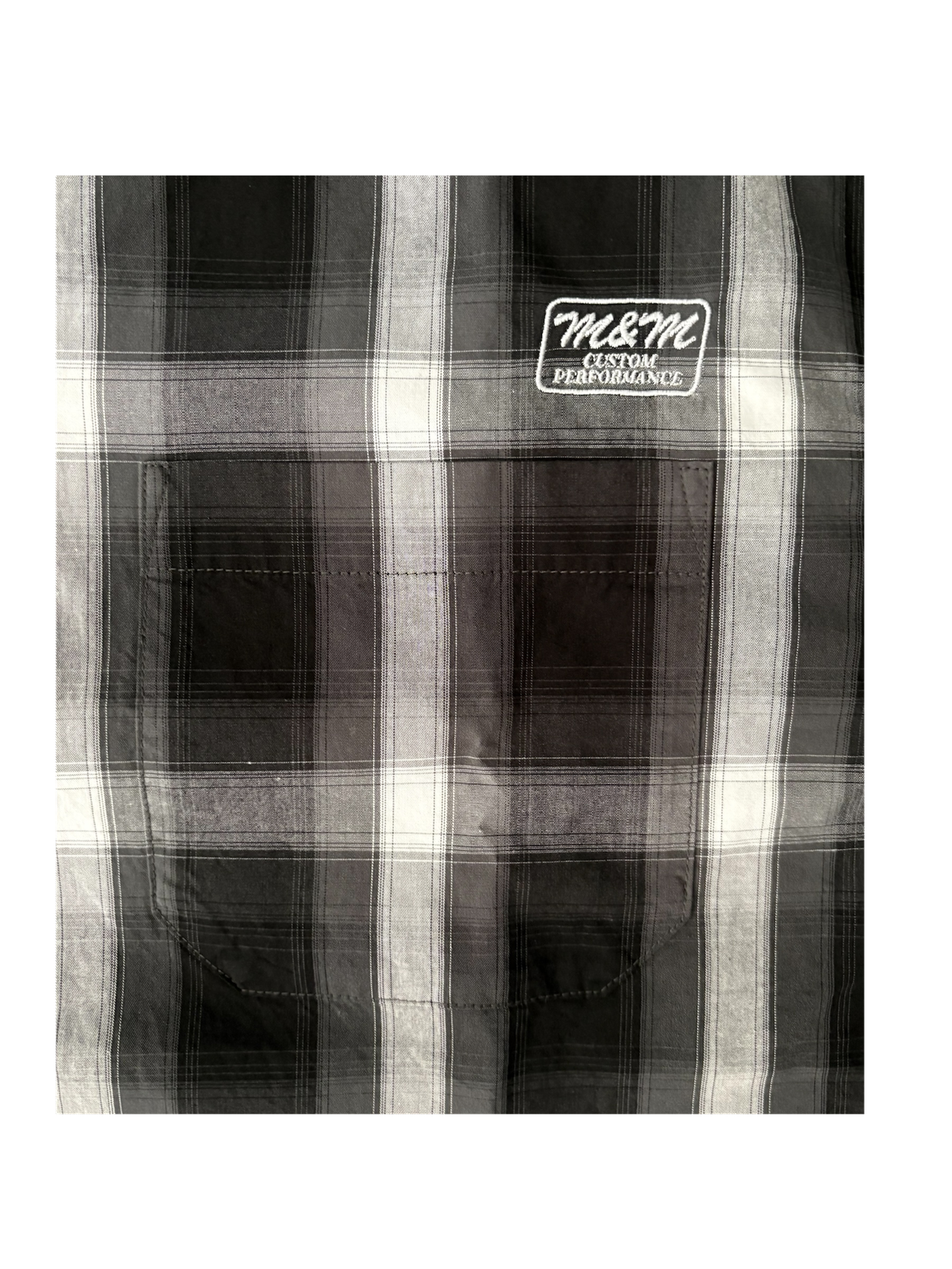 L/S CHECK SHIRT / BLACK/WHITE / チェックシャツ