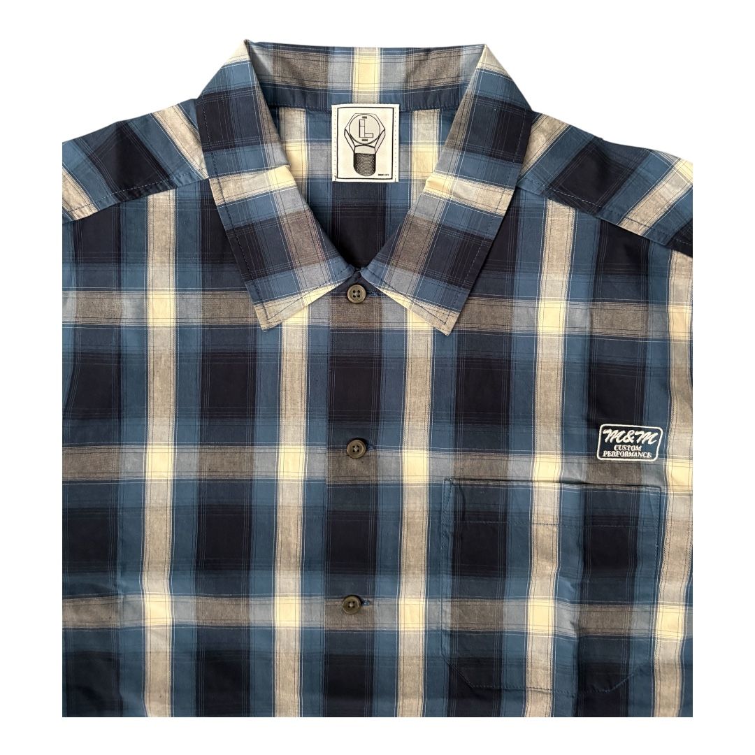 L/S CHECK SHIRT / NAVY/OFF WHITE / チェックシャツ