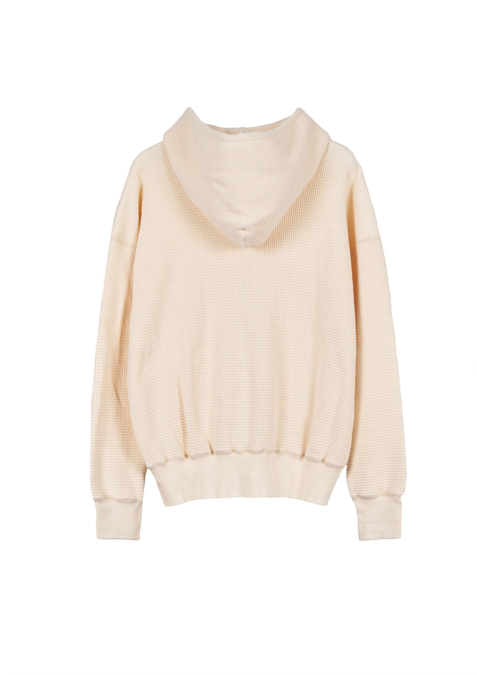 WAFFLE SWEAT HOODED ZIP / NATURAL