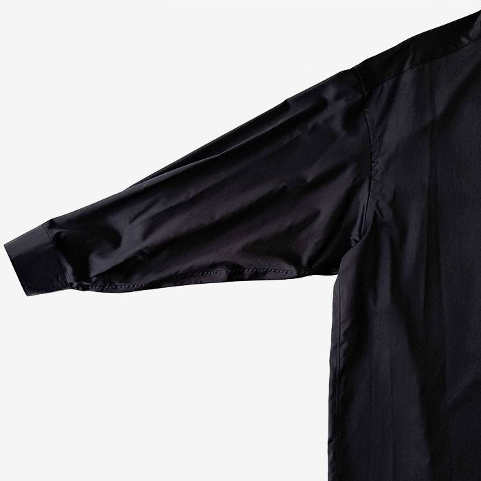 Silicon Poplin Oversized Regular Collar Shirt  / BLACK