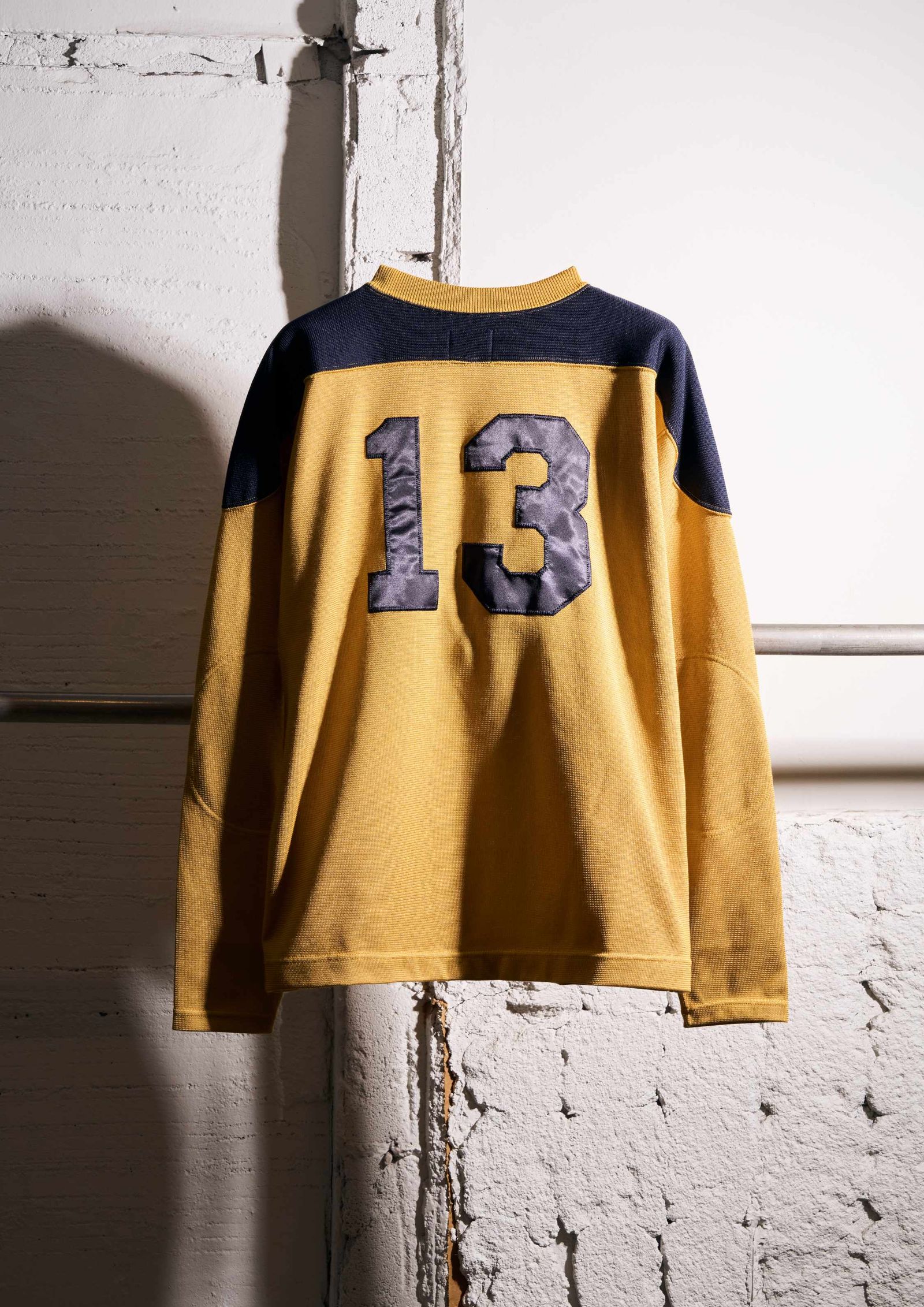 FOOTBALL SHIRT KNIT / NAVY × MUSTARD / フットボールシャツ