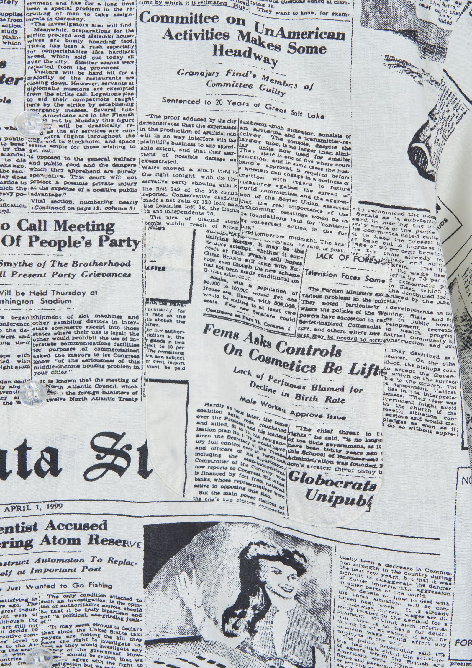 NEWS PAPER SHIRT / WHITE