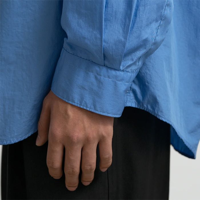 Broad L/S Oversized Regular Collar Shirt / Blue
