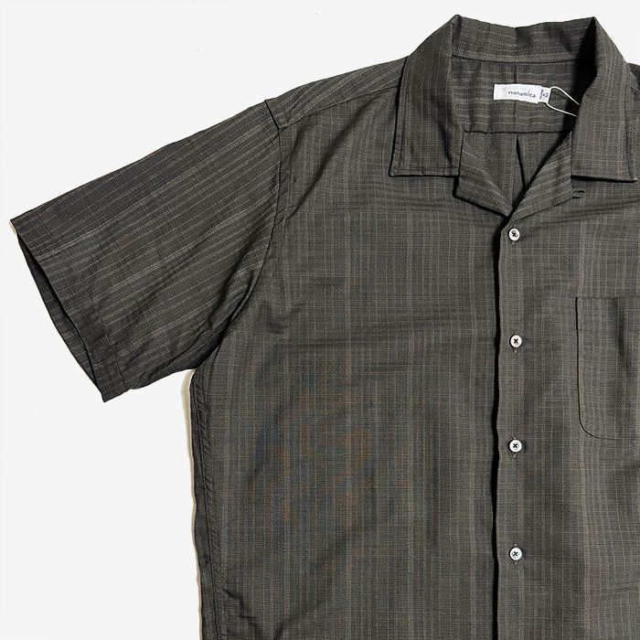 Open Collar Panama S/S Shirt / CH(Charcoal)