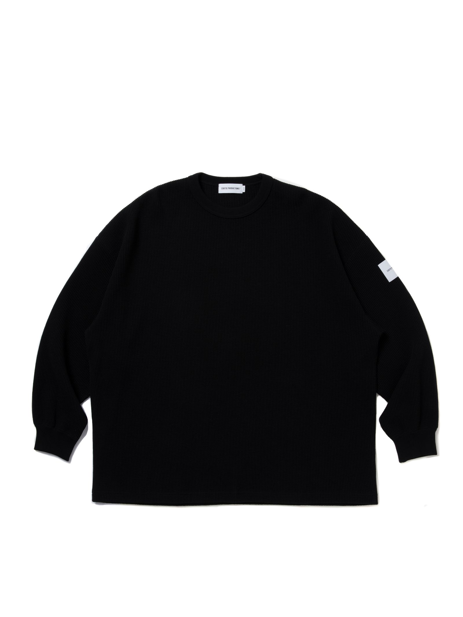 N/C Waffle Oversized L/S Tee / BLACK /  ワッフルロングスリーブ