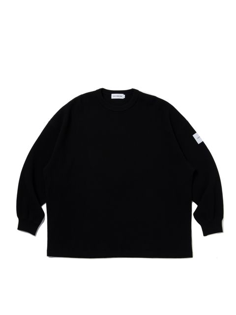 N/C Waffle Oversized L/S Tee / BLACK /  ワッフルロングスリーブ