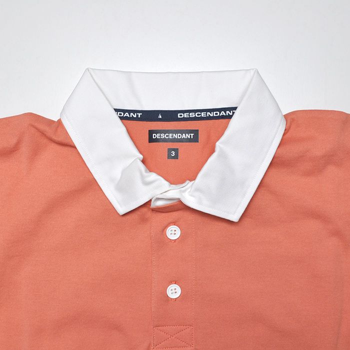 DESCENDANT - CROUCH POLO LS / ORANGE | Stripe Online Store