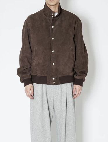SUEDE BOMBER JACKET / BROWN