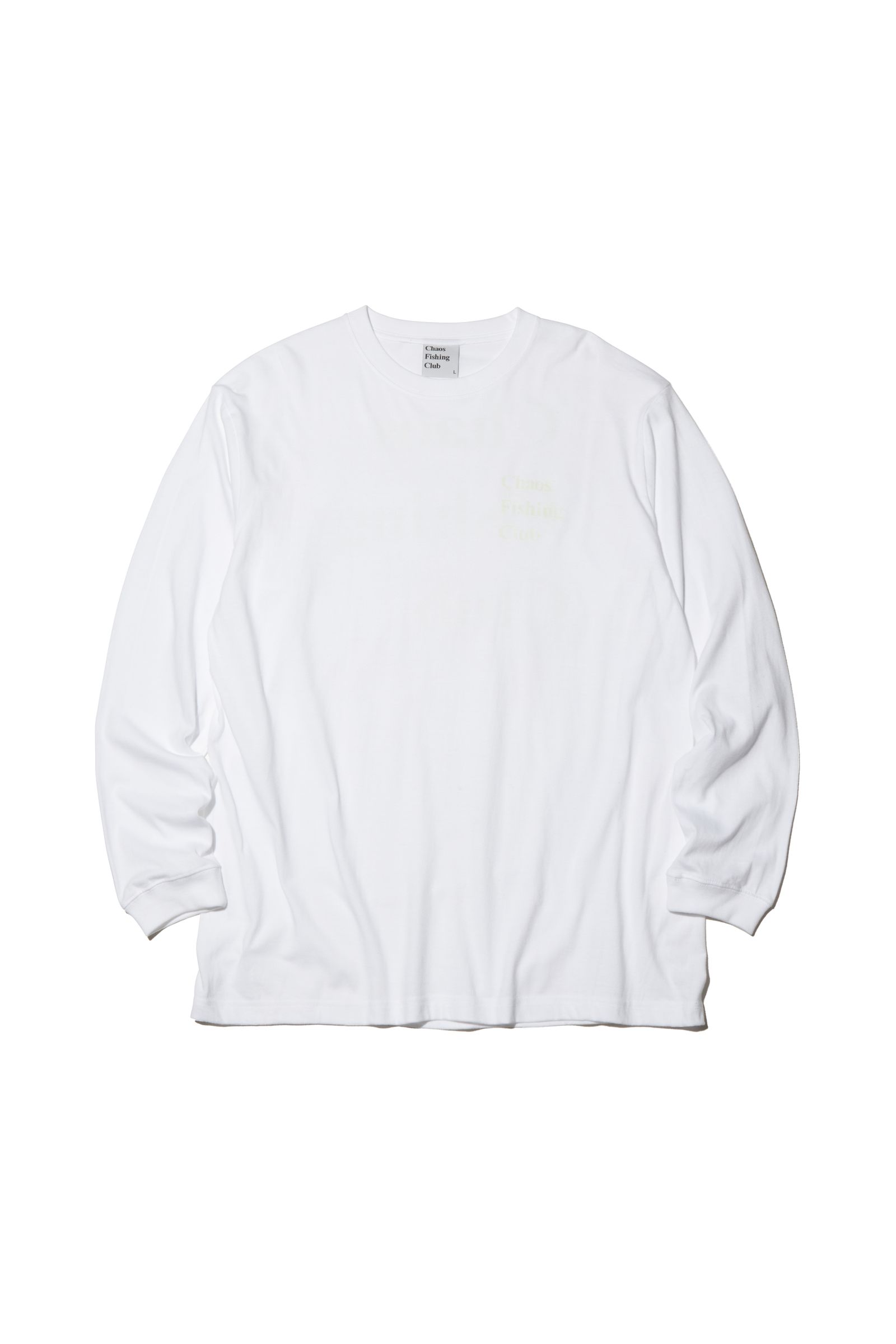 【新品】  Chaos Fishing Club / カオスフィッシングクラブ | 2021AW | CONGRATS L/S TEE - WHITE 両面プリント コットン カットソー ロンT | XL | ホワイト | メンズ