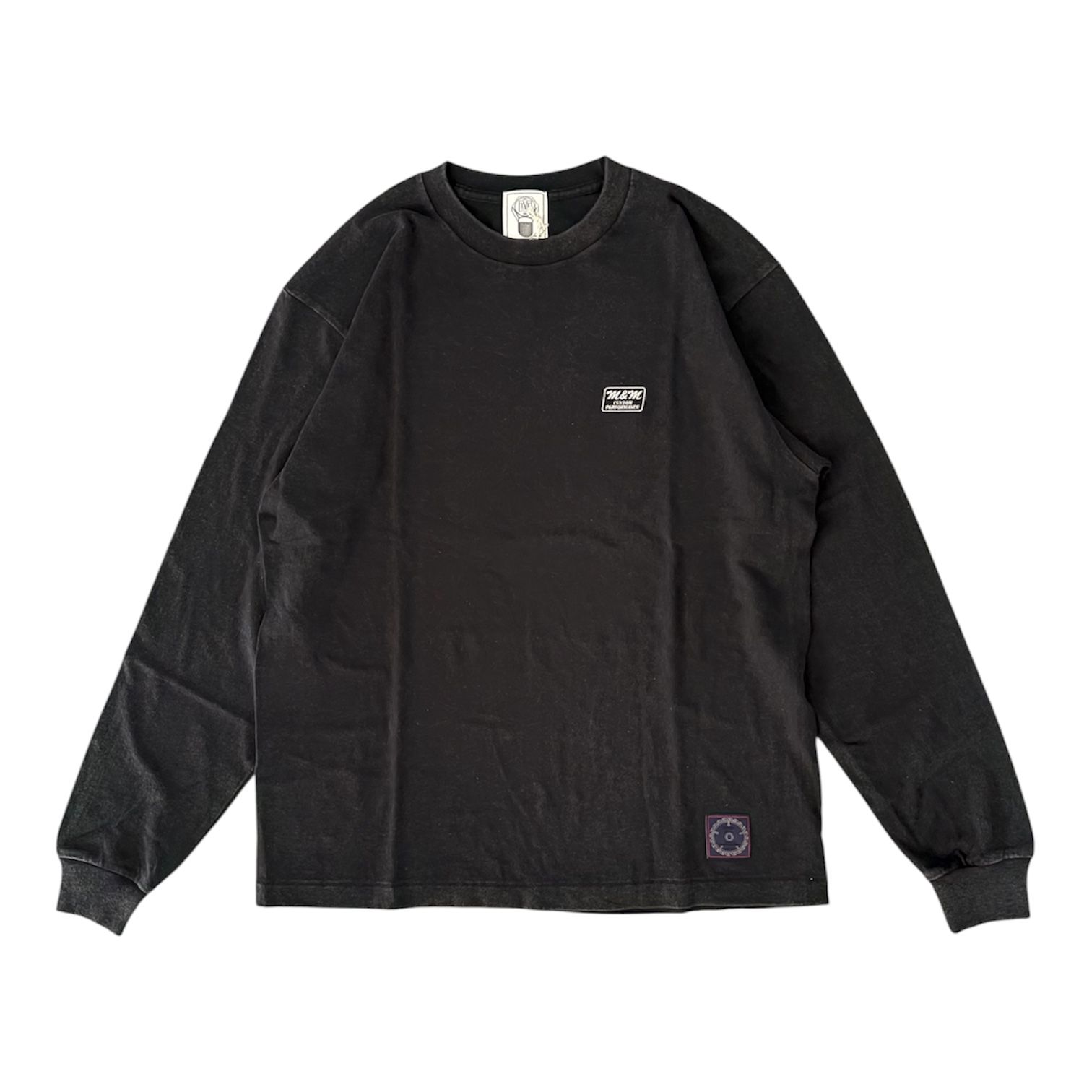 FADE WASH L/S TEE / F.BLACK / プリントロングスリーブティー