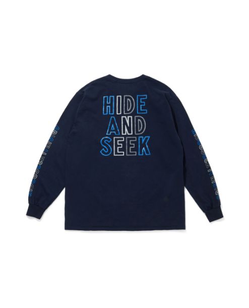 "HideandSeek×Toru Nishiura" Original H&S L/S Tee / NAVY / プリントロングスリーブティー